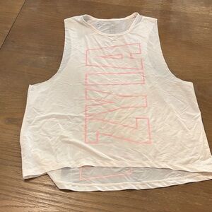 Women's White and Pink Tank Top